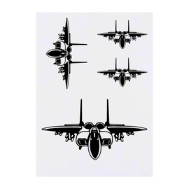 4 x 'Fighter Plane' Temporary Tattoos (TO00013803)