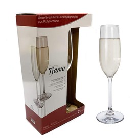 Moritz Tiamo Camping Glasses Champagne Glasses Shatterproof Scratch-Resistant Champagne Flûte 230 ml Pack of 2