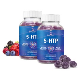 BeLive 5-HTP Gummies – 2 Pack - 120 Ct I 5HTP Calming Gummies for Heightened Focus, Relaxation & Rest for Adults | Vegan - Mixed Berries Flavor