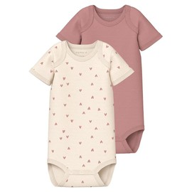 NAME IT Baby Girls' Nbfbody 2P SS Buttercream Hearts Noos, Buttercream
