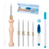 Punch Neddle Kit with Storage Box,Adjustable Punch Needle Tool with1.6mm/2mm/2.5mm/3.5mm/5mm