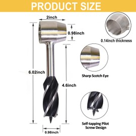 Bushcraft Gear for Survival Settlers Bushscraft Hand Auger Wrench with Folding Saw Eye Wood Drill Peg and Manual Hole Maker Multitool with Protective Case and Hook