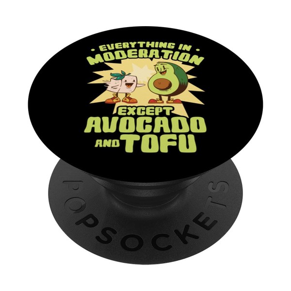 Vegan Soy Bean Avocado Plant Based Lifestyle Vegetarian PopSockets Swappable