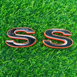 Side Door Rear Tailgate Trunk Emblem Nameplate 3D Badge Replacement for 96-02 SLP SS 12369965R 1Pc (Red Edge)