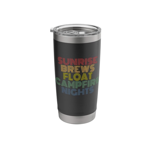 Sunrise Brews Float Campfire Nights Lake Life Vibes Retro Stainless