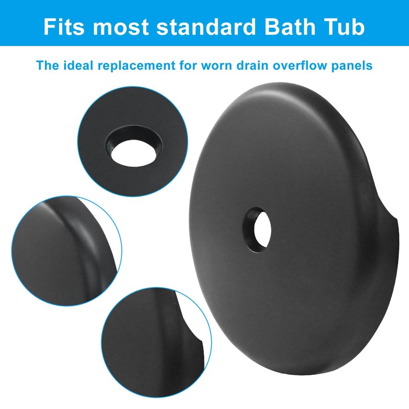 Waziaqoc Tub Overflow Drain Cover, Single Hole Bathtub Drain Overflow
