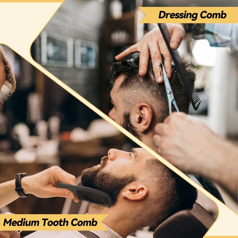 4PCS Professional Comb Set for Women and Men, Wide Tooth