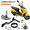 Scooter Starter Shaft Set, Pinion/Driver/Spring and Kickstarter Roller, Zinc Process,