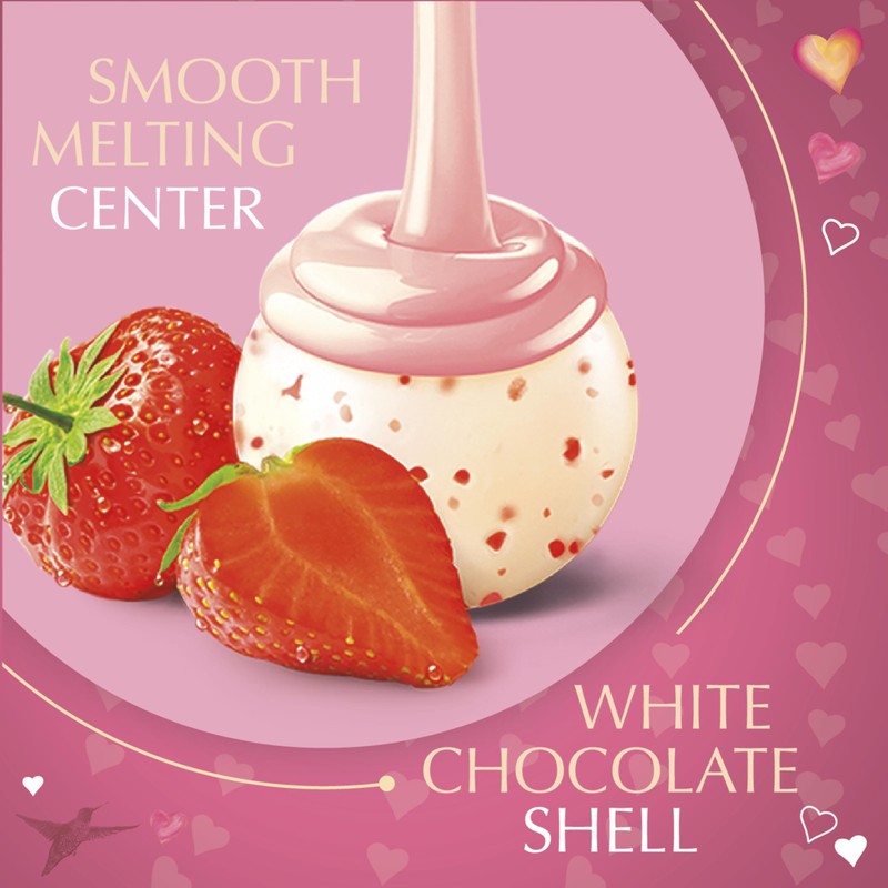 Lindt LINDOR Strawberries and Cream White Chocolate Candy Truffles, Valentine's