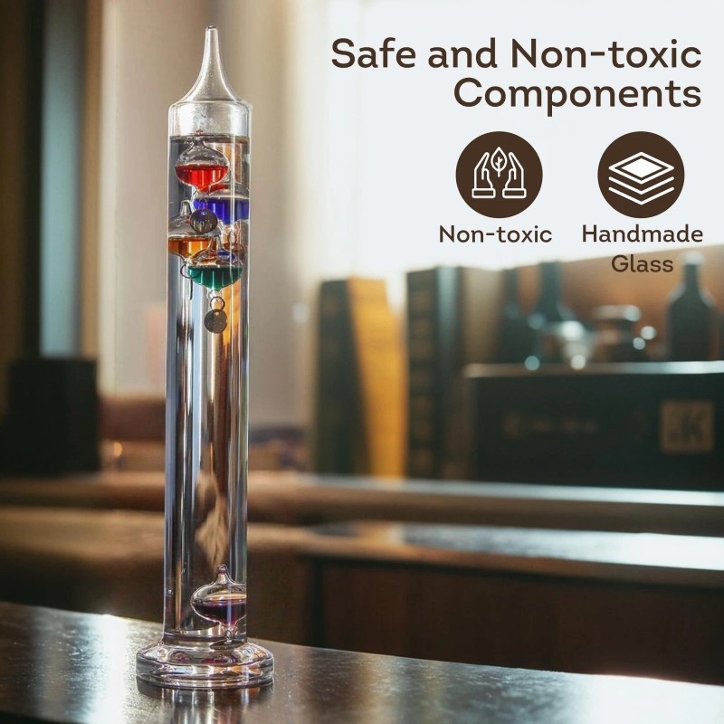 Lily's Home Galileo 14 inch Glass Thermometer with 5 Multi