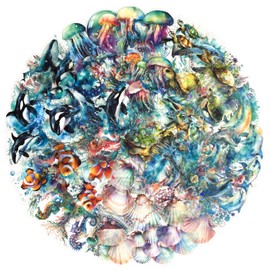 Yoksas 60Pcs Holographic Ocean Life Jellyfish Turtles Stickers - Sea Marine Animal Whales Dolphins Seahorses Stickers for Junk Journal,Scrapbooking Supplies,Planner