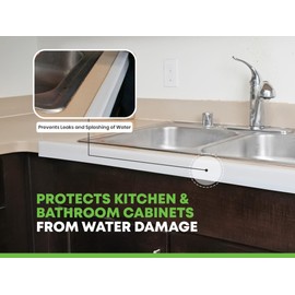 Cabinet Pal - Cabinet Protector Cover for Kitchen, Bathroom Countertops - Protects Kitchen Cabinets from Water Damage, Edge Guard to Prevent Wear on Cabinets (Small for 0.35" to 0.6" Tall Counters)