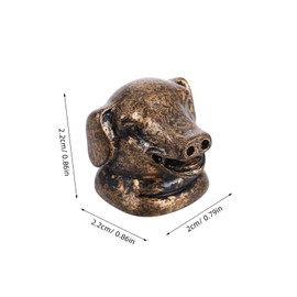 BESPORTBLE 1 Set The Twelve Zodiac Bronze Head Zodiac Animal Statue Decor Animal Figures Snake Statue Car Pendant Snake Statue Zodiac Ornaments Desktop Decor Resin Dark Brown
