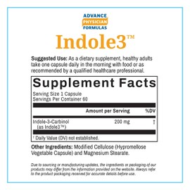Advance Physician Formulas Indole-3-Carbinol, 200 mg, 60 Vegetable Capsules, 2 Pack