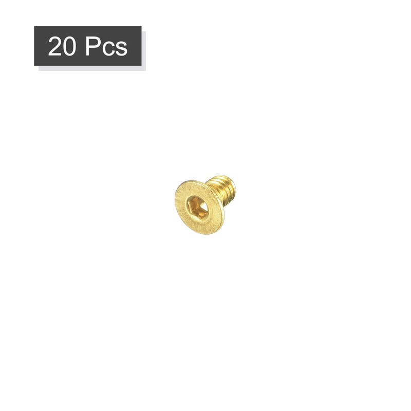 sourcing map Flat Head Socket Cap Screws, M2.5-0.45 x 4mm
