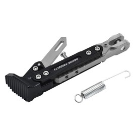 RCRBT Motorcycle Side Stand Motorcycle Kickstand Height Adjustable 19cm-26cm Maintenance Stand Aluminum Alloy (Red) (Silver)