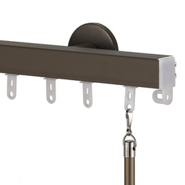 Infinette Nexgen Single Traverse Window Curtain Rod Set, 72 Inch, Bronze