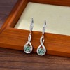 DONGHU Moss Agate Infinity Dangle Earrings - Sterling Silver Leverback