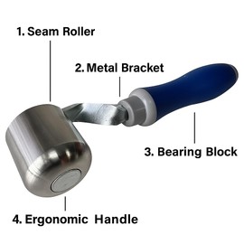 2" Steel Roller with TPE Handle for Eternabond Tape RV Roof Repair | Sealant Steel Seam Roller 1-1/2" X 2" Radius Edge