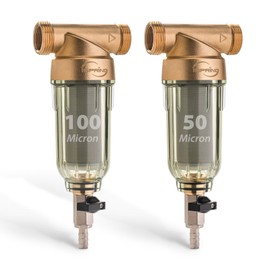 iSpring WSP2PK15 Reusable Whole House Spin Down Sediment Water Filters, 2 Pack