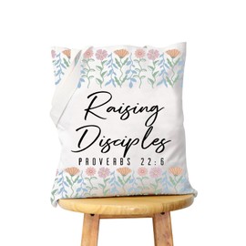 WCGXKO Religious Gift Bible Verse Gift Christian Gifts For Women Inspiration Gift Shopping Bag Tote Bag For Her (Raising Disciples Tote CA)