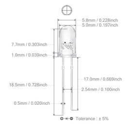 CHANZON 100 pcs 5mm RGB Multicolor Fast Blinking (Multi Color Changing) Dynamics LED Diode Lights (Flashing Round DC) Bright Lighting Bulb Lamps Electronics Components Flicker Light Emitting Diodes