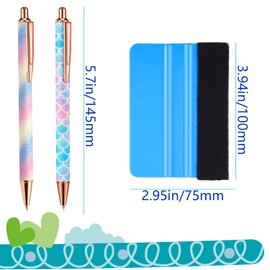 Weeding Tools for Vinyl，2 Pieces Air Release Pen Craft Vinyl Weeding Tools Stainless Steel Point Retractable Air Release Weeding Tools for Craft Weeding Essential Adhesive Vinyl (Multicolour)