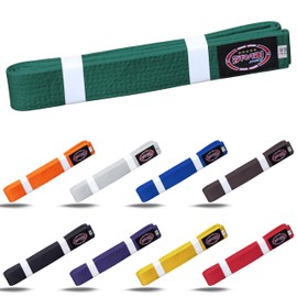 Farabi Sports Karate Belt Multiple Colours Karate Belt Judo Karate BJJ Martial Arts Taekwondo Belt (240 cm, Green)