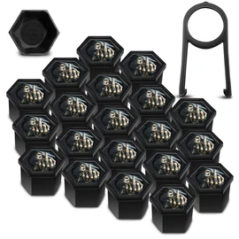 Biomar Labs Set of 20pcs Car Wheel Nut Caps Bolt Cover 19mm Universal with Removal Tool Skull LC 25