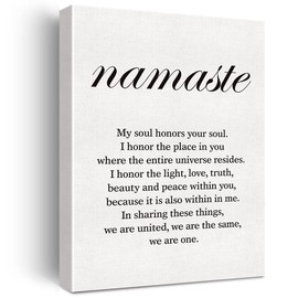 Inspirational Quote Canvas Wall Art Namaste Definition Canvas Print Positive Yoga Meditation Painting Wall Decor Framed Gift 12x15 Inch