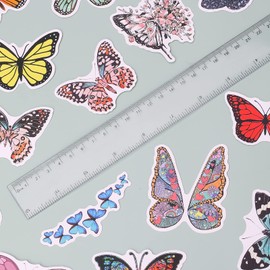 AIEX 100 Pcs Butterfly Stickers Vinyl Waterproof Sticker Pack Butterfly for Water Bottles, Laptop, Computer, Travel Case, Skateboard, Teens, Adult