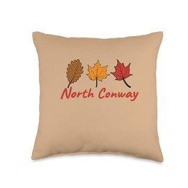 Mamaknows North Conway New Hampshire North Conway Autumn Fall Leaves Colors Maple Oak Leaf Throw Pillow, 16x16, Multicolor