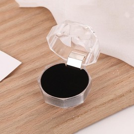 Upstore 4Pcs Acrylic Ring Box ingle Ring Display Jewelry Box Clear Rings Organizer Case Earrings Studs Jewelry Storage Boxes for Wedding Proposal Valentines Day