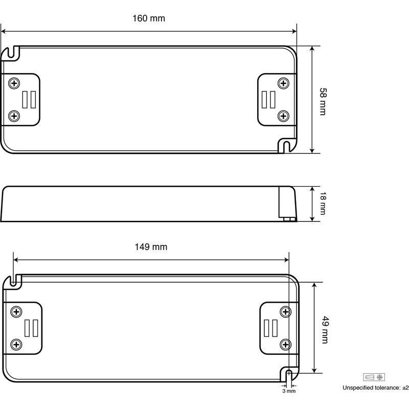 illuburg LED Driver 24V 60W Flat Flickerfree for LED Strip