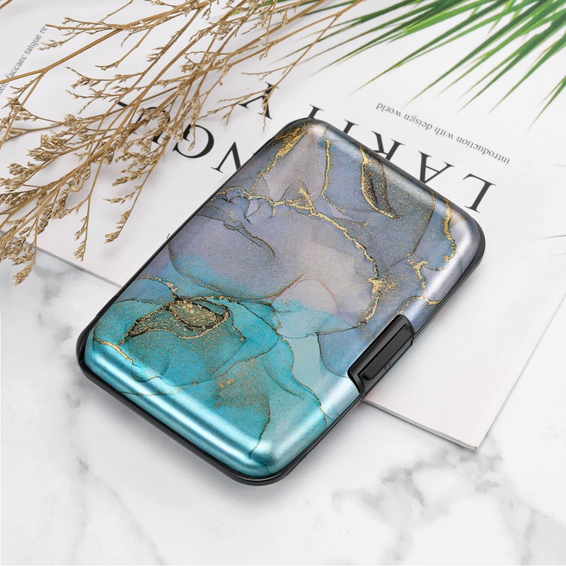 ELFISH Mini RFID Aluminum Wallet Credit Cards Holder Business Card