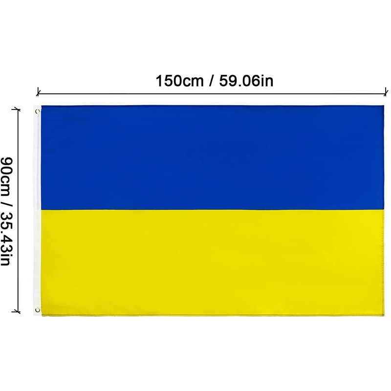 SHATCHI 5ft x 3ft Ukraine Ukrainian National Flag with Eyelets