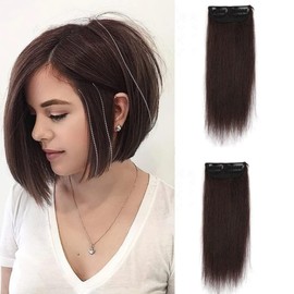 30cm Thick Straight Hairpieces Adding Extra Hair Volume Clip in Hair Extensions for Short Hair Invisible Fluffy Hair Pieces Hair Pad Extensions Hair Topper for Women with Thinning Hair