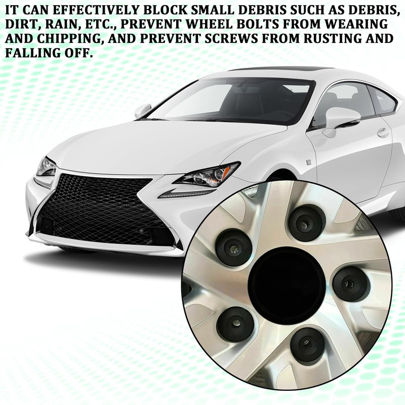 20PCS Car Wheel Lug Nut Covers, 17mm Black Lug Nut