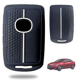 Genérico Funda de Silicona para Llave Mazda 2, 3, 6, Mazda CX-30, Mazda MX-30, Mazda CX-9, Mazda CX-5, Mazda CX-8 y Mazda MX-5 4 Botones. Protector Carcasa para Llaves Accesorios (1, Blanco)