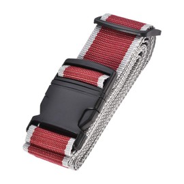 sourcing map Luggage Strap Suitcase Belt with Buckle Label, 2Mx5cm Adjustable PP Travel Bag Packing Accessory, Red Gray