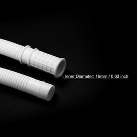 sourcing map Universal Air Conditioner Drain Hose 16mm ID 4.9ft with Clamp for AC Units Washing Machine, White Pack of 2