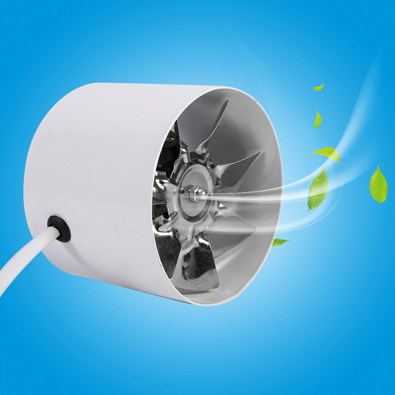 Inline Duct Fan Exhaust Ventilation Home Indoor Air Vent Cooling