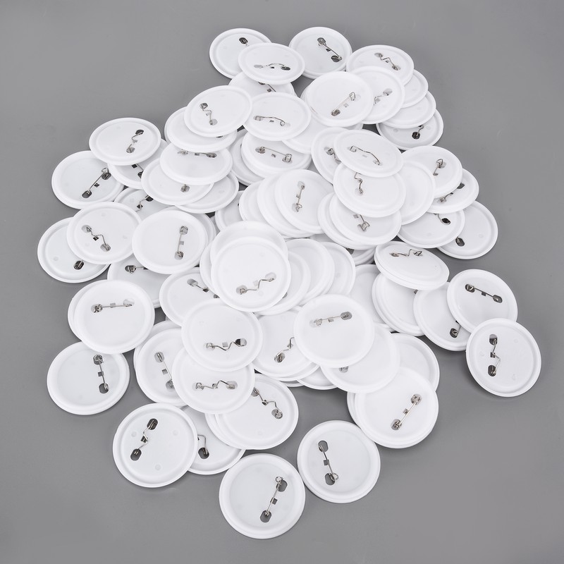 100Pcs Badge Back Cover Tinplate Plastic Base Avoid Rust Firm