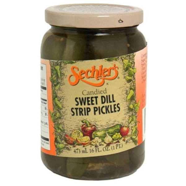 Sechler's, Pickle Candied Sweet Dill Strip, 16-Ounce (6 Pack)