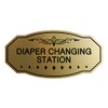 Signs ByLITA - Señal para cambiar pañales, diseño victoriano, Oro