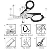 NCZCDZSW Trauma Scissors Multitool Rescue Scissors with 6 Practical Functions