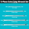 DURATECH 5-Piece Extra Long Wrench Set, Double Box End Wrench