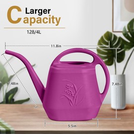 TTAOE GN Watering Can - for Home Plant Garden - 1 Gallon - Rose Red