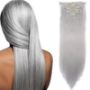 Clip-in hair extensions, 8 wefts like real hair, straight