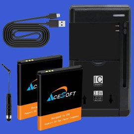 For LG High Power 2x 1500mAh Replaceable Battery + Charger f LG Rumor Reflex S LN272S